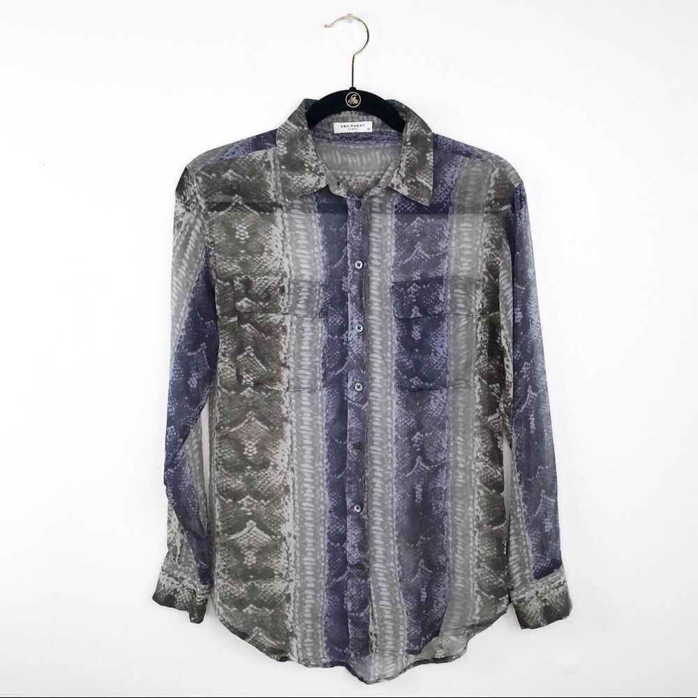 Equipment snakeskin silk printed blouse‎